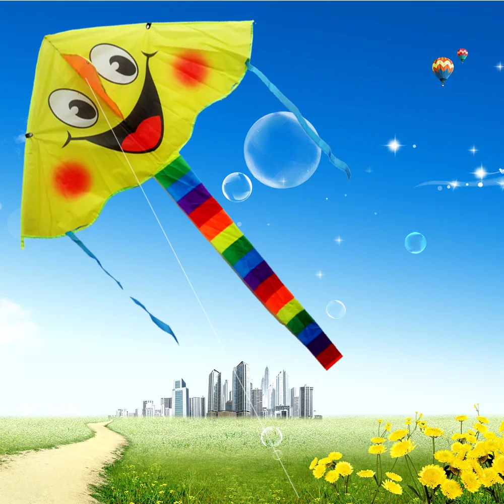 

2022 outside sport New Design smiling face kite Smile Stunt Kites Cometa Child Toys Four Color Angel y Sports Beach toy