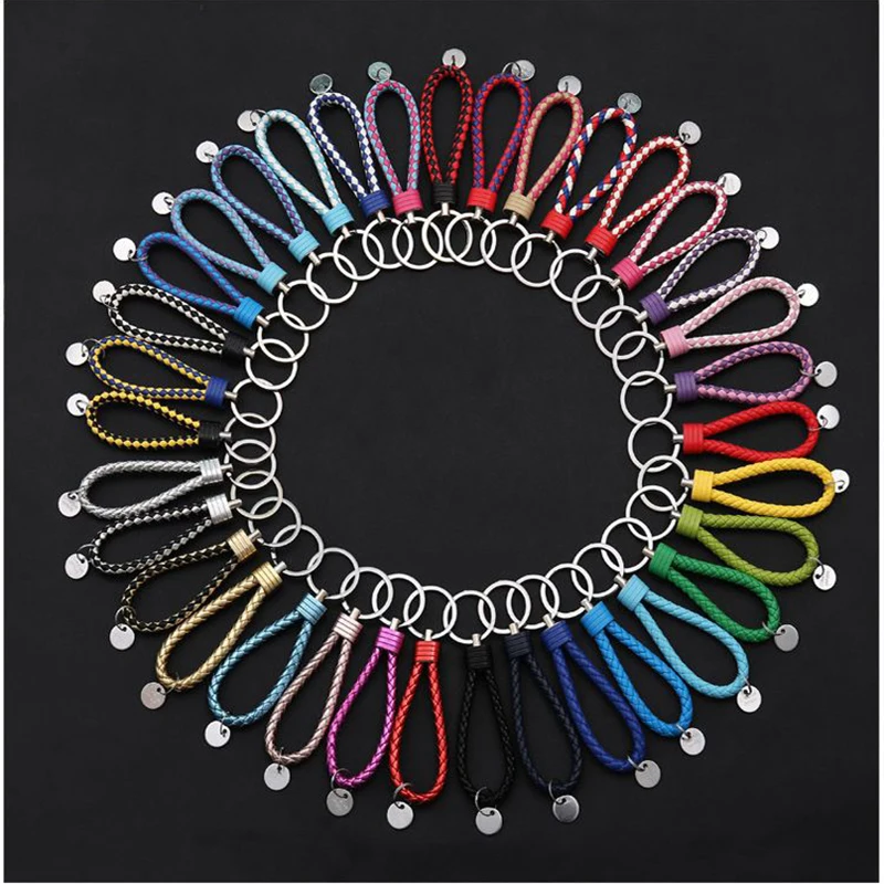 Универсальный кожаный брелок в оплетке кольцо для ключей ford focus 2 3 hyundai solaris i35 i25