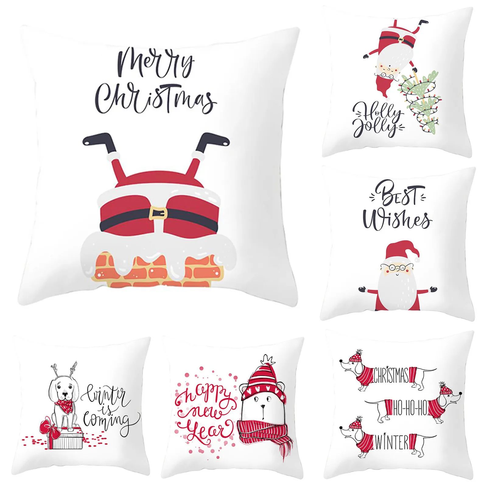 Рождественская елка с буквенным узором чехол для подушки из полиэстера