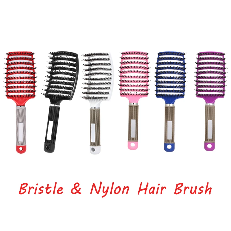 Щетина и нейлон волос расчесывание кисти расческа для головы массажные расчески