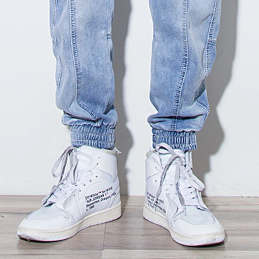 Джинсы мужские свободные в стиле хип-хоп синие на весну 2021 7XL размера плюс |