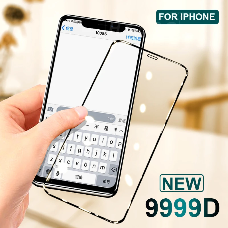 Полное покрытие защитное стекло для iPhone 11 Pro Max XR XS MAX защита экрана 6S 7 8 Plus