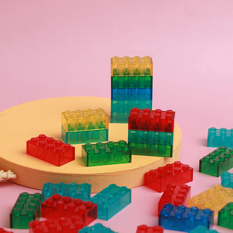 

100g/bag 2*4 Diy Building Block Transparent Bricks Educational Toy Multicolor Classic Bricks Creator Toys For Children Xmas Gift