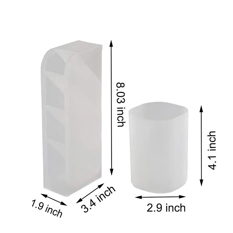 

5 Pcs Desk Organizer- Pen Organizer Storage for Office, School, Home Supplies, Translucent White Pen Storage Holder, Set Of 3, 2