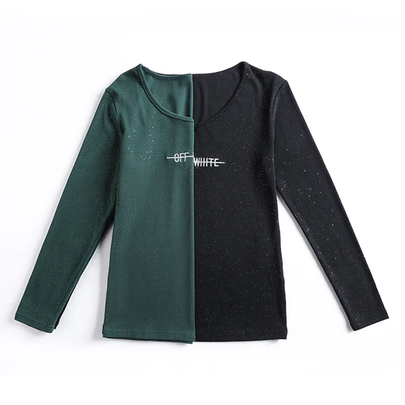 Хлопковая модная Осенняя женская футболка Topr 2020 новинка Camiseta одноцветные