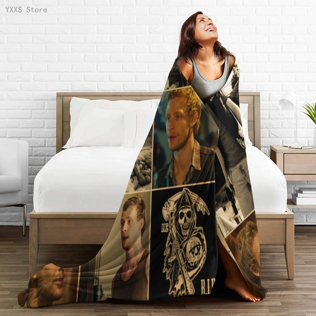 

Sons of Anarchy 3D Cartoon Sherpa Blanket Warm Super Soft Flannel Office Nap Bedspread Sofa Bedding Plush Quilt Plaids 291782584