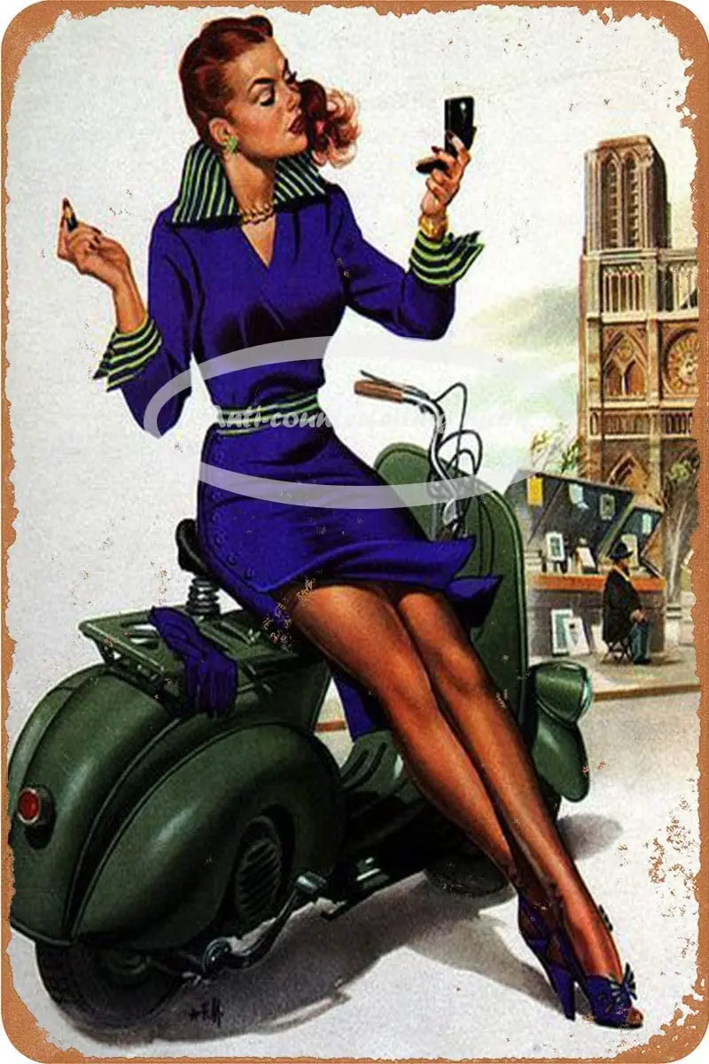 Vespa самокат итальянский металлические знаки Водонепроницаемый Новый Забавный