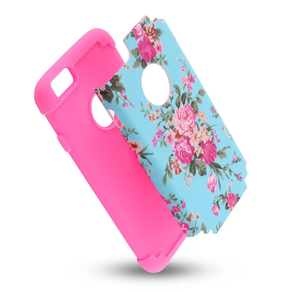 Beautiful Girls Flower Screen Protector Hybrid Case For iPhone 8 Plus 7 6S 6 5 5S SE Floral Cover Logo Shockproof Soft Coque |