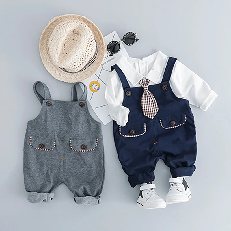 

JXYSY Children’s Clothes For New Born Baby Boy Clothing Set Spring Kids Style Babies Overalls Shirt Pants 2pcs Infant Outfits