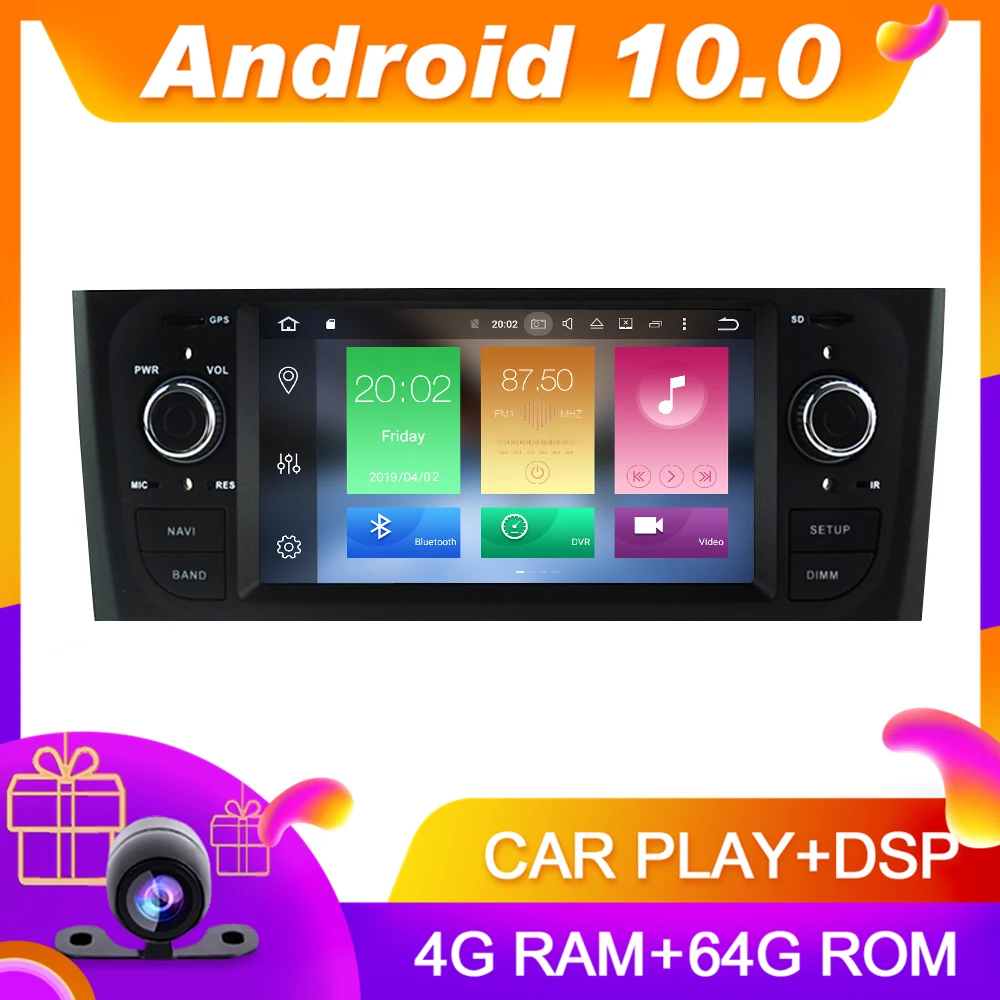 Головное устройство для Fiat Grande Punto Linea 10 0 2007 2008 2009 2010 2011 Android 2012 4 Гб ОЗУ DVD стерео GPS