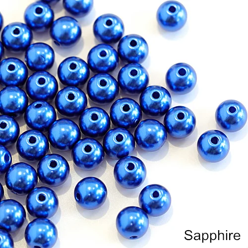 Sapphire Много цветов ABS имитация жемчуга круглые бусины с дырочками DIY браслет серьги Подвески швейные бусы ожерелье Изготовление ювелирных изделий B3625 - Цвет: Sapphire