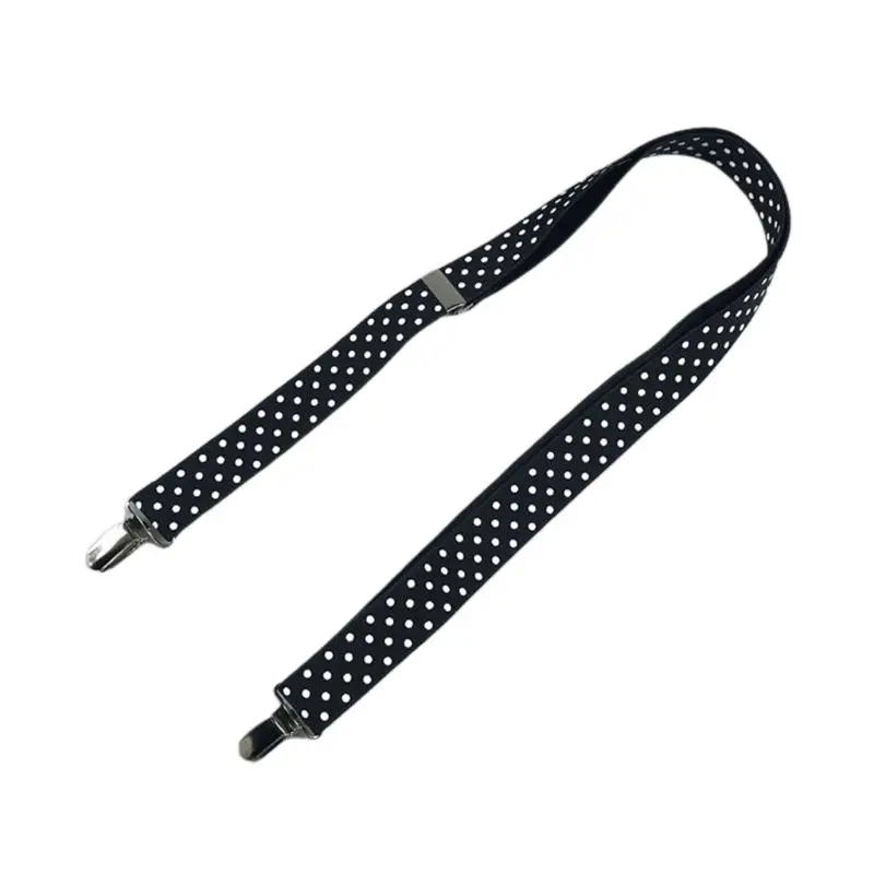 black white dot 1PC Toddler Kids Long Gloves Clips Durable Adjustable Elastic Metal Duckbill Mittens Clamp 8 Colors - Цвет: black white dot