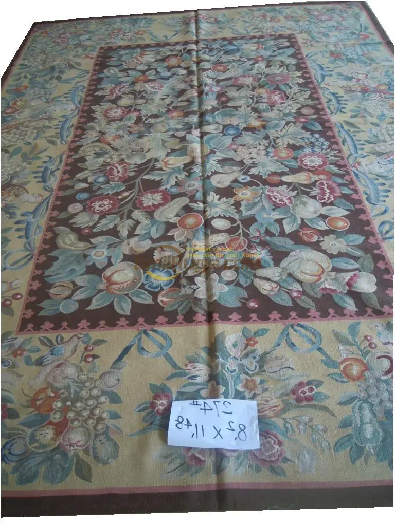 

HANDMADE SOFA FLOOR USE LUXURY ANTIQUE FRENCH CARPET RARE AUBUSSON STYLE AUBUSSON NEEDLE ORIENTAL CARPET HAND-KNOTTED WOOL