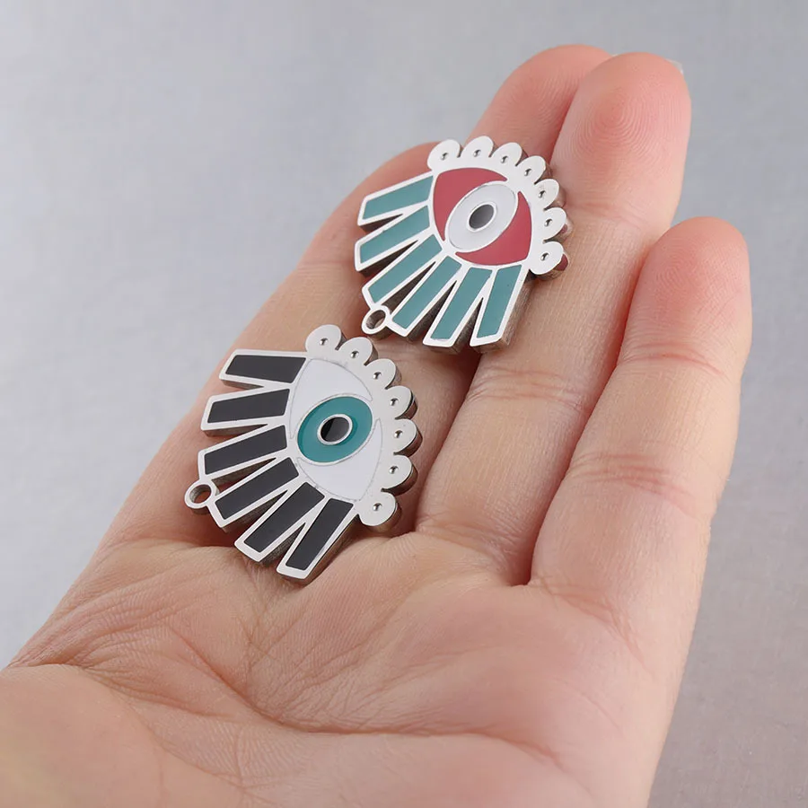 Semitree 3 шт. нержавеющая сталь красочные глаза сглаза Подвески для ожерелья