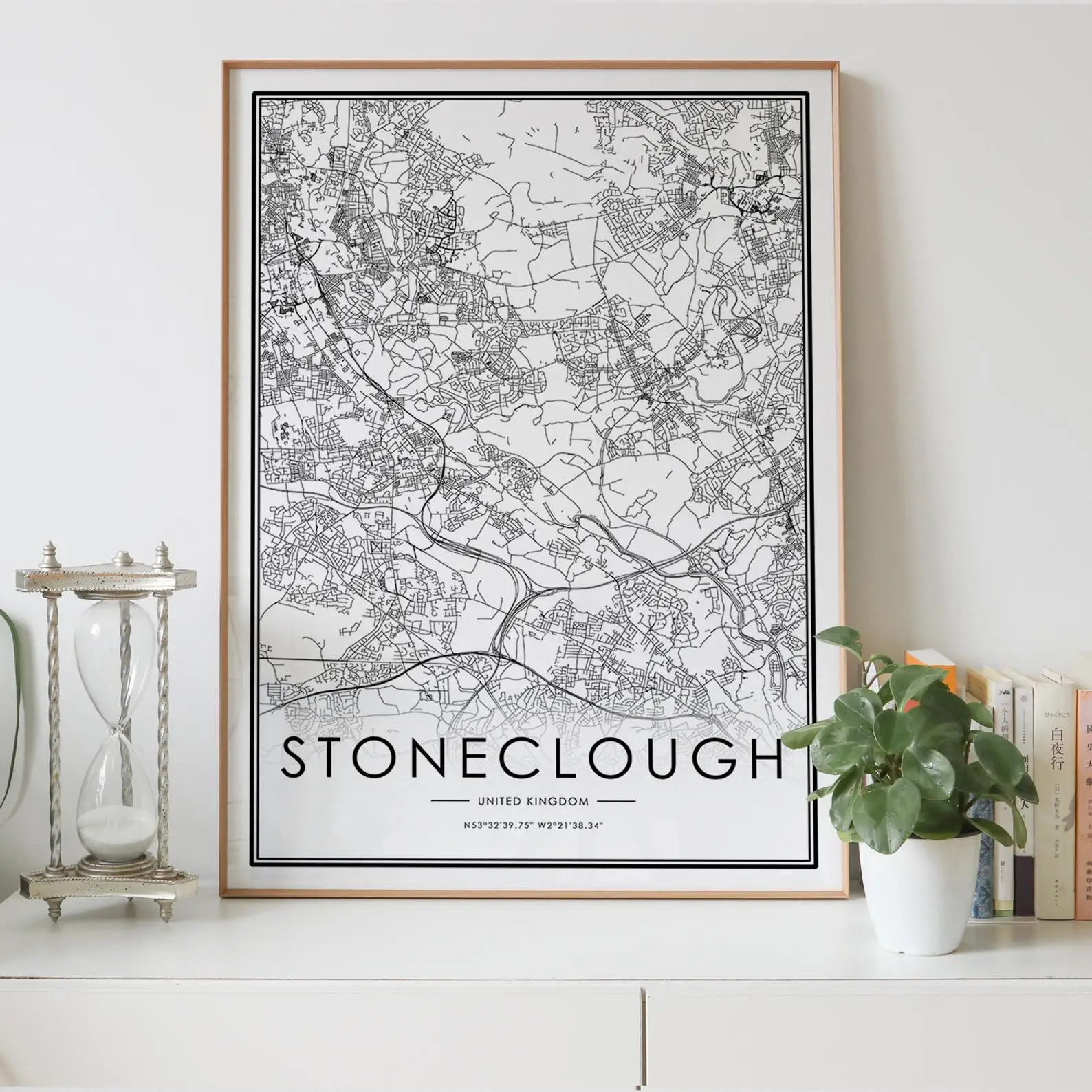 STONECLOUGH Англия Великобритания Карта города Великобритании скандинавский декор