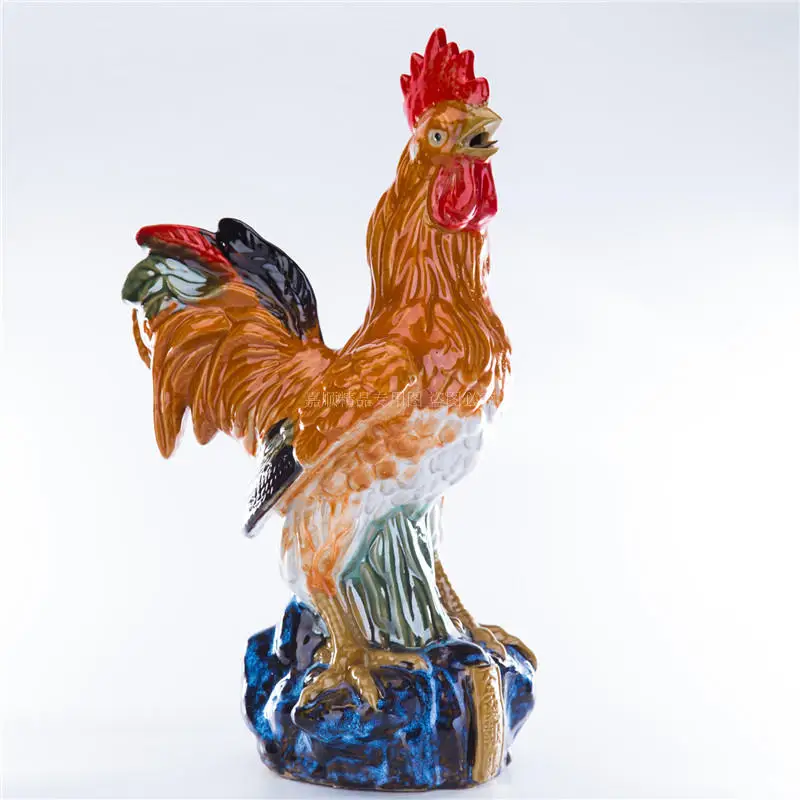 

Статуэтка петуха в китайском стиле, Художественная Скульптура, фигурка животного, курица фэн-шуй, креативные керамические украшения для до...