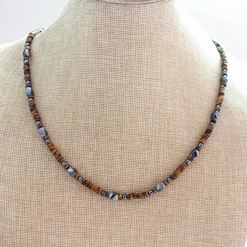 Мужские камни в виде тигрового глаза с гематитовыми племенными ювелирными