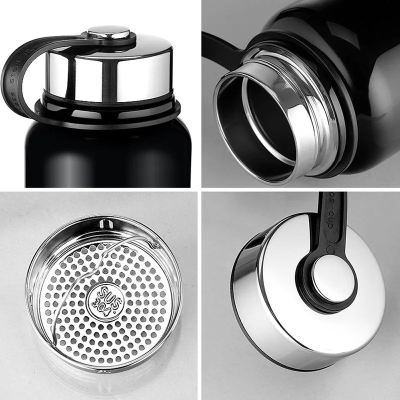 С двойной стенкой Термальность чашки Портативный Вакуумная бутылка с водой