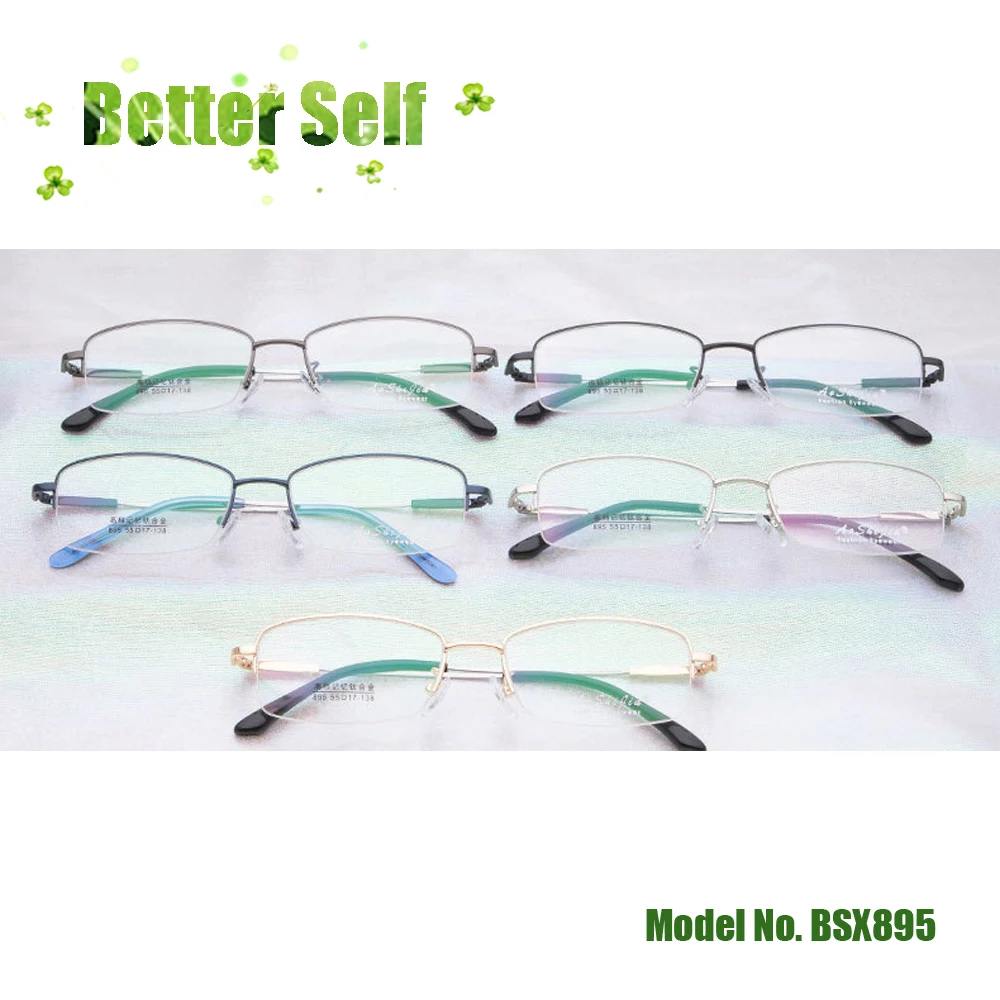 Очки мужские Полуободковые из титанового сплава Металлические очки с памятью