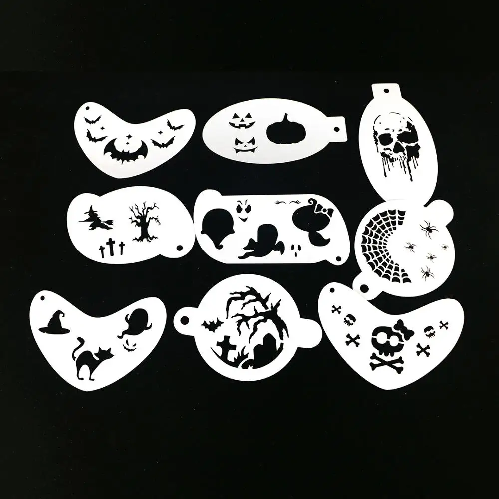 Bowitzki 9 шт. многоразовый уход за кожей лица Краски Трафареты для тела ing Макияж