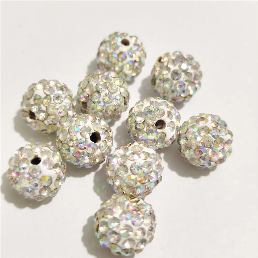 

Free shipping Crystal AB 10/ 12 mm rhinestone spacer beads round shape, suitable for needlework accessories jewelry making