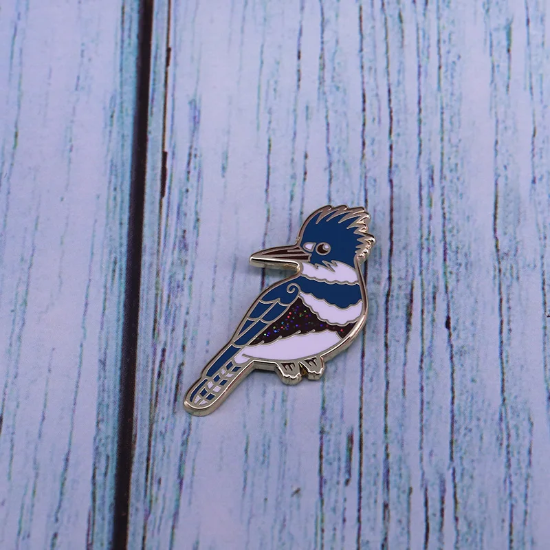 Belted kingfisher брошь с блестками в виде симпатичных животных птиц lover collection | Украшения