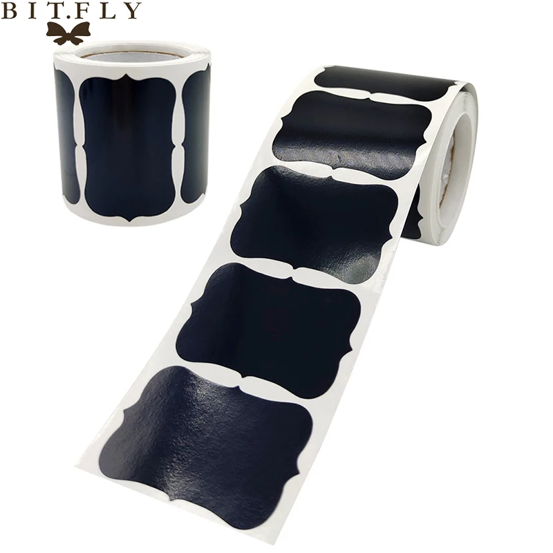 

120Pcs Black Kraft Stickers Paper Labels Blank DIY Gift Tags for Jar Candle Glass Bottle Seal Labels Stationery Sticker