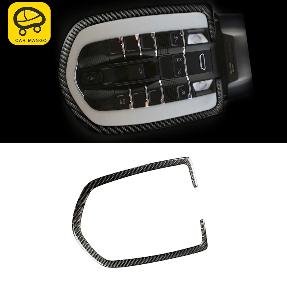 

For Porsche Panamera 2010-2016 Carbon Fiber Auto Car Accessories Roof Reading Light Panel Frame Cover Sticker Trim Decoration