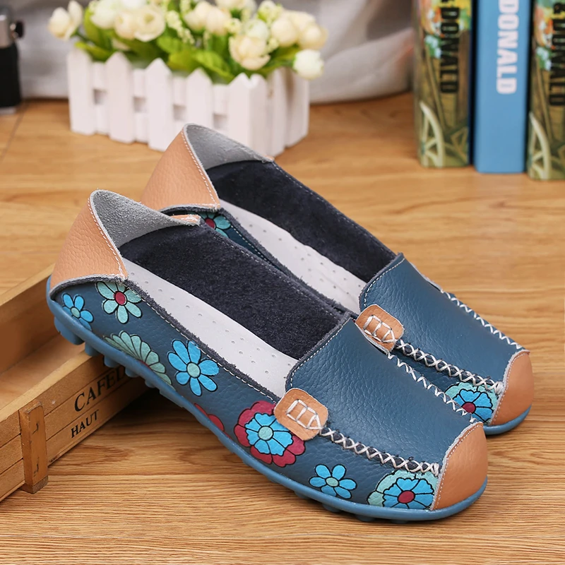 Новинка женские тонкие туфли из кожи с принтом удобная мягкая женская обувь на