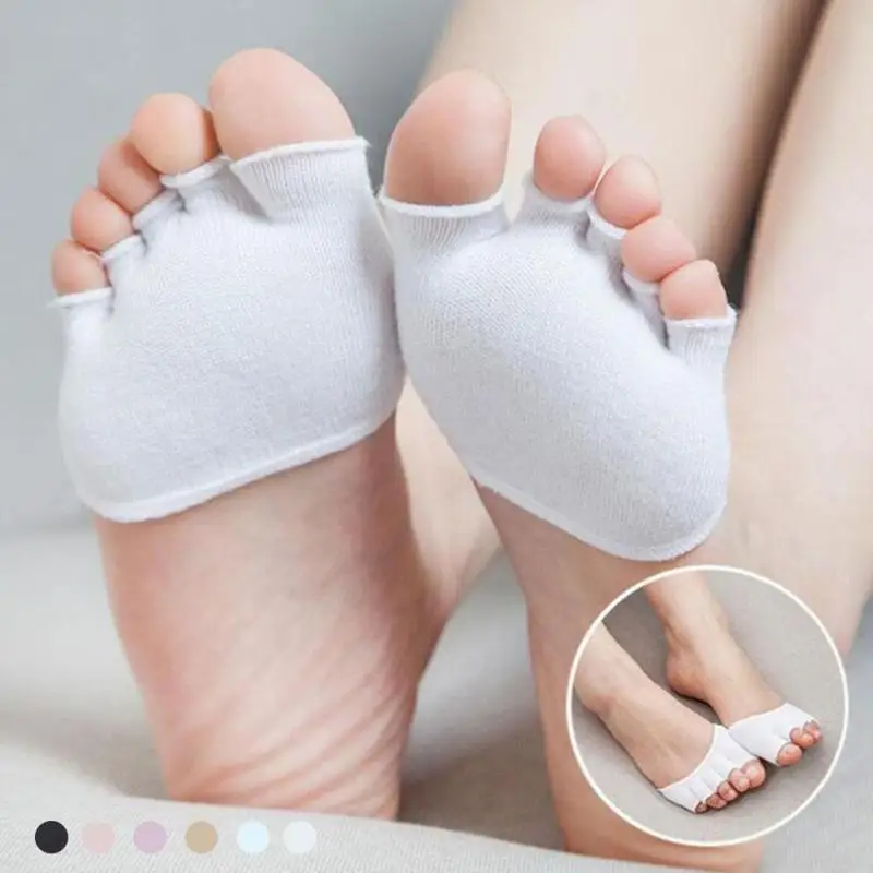 Женские носки с пятью пальцами нескользящие открытым носком для пилатеса
