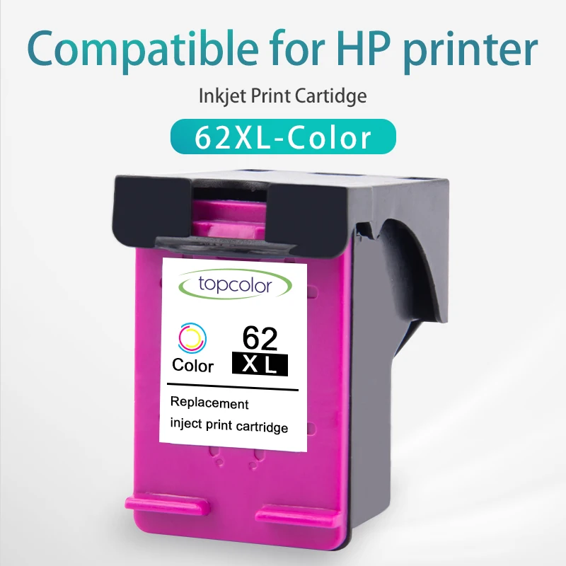 Набор чернил для заправки Topcolor для HP 62 XL HP62 62XL трехцветный красочный принтер Envy 5543 7644 7645 8000 OfficeJet 8040 8045.