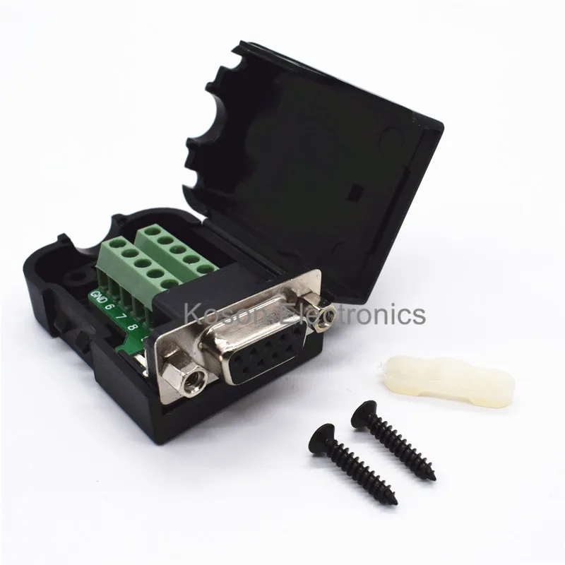DB9 женский 9Pin черная крышка гайка Тип Breakout терминалы доска разъем DIY Вилки|plug