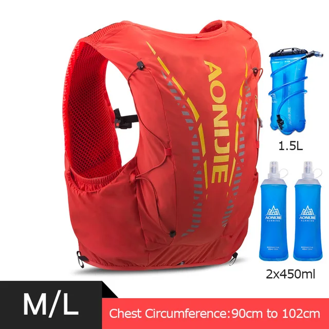 Orange ML Set AONIJIE 12L гидратационный рюкзак для мужчин и женщин, расширенный жилет для бега, сумка для спорта на открытом воздухе, пеших прогулок, марафона, велоспорта - Цвет: Orange ML Set