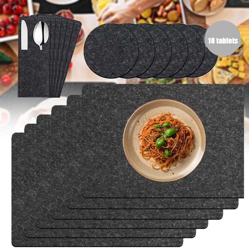 18 шт./компл. моющиеся фетровые подстилки-салфетки Коврики для стола стеклянные