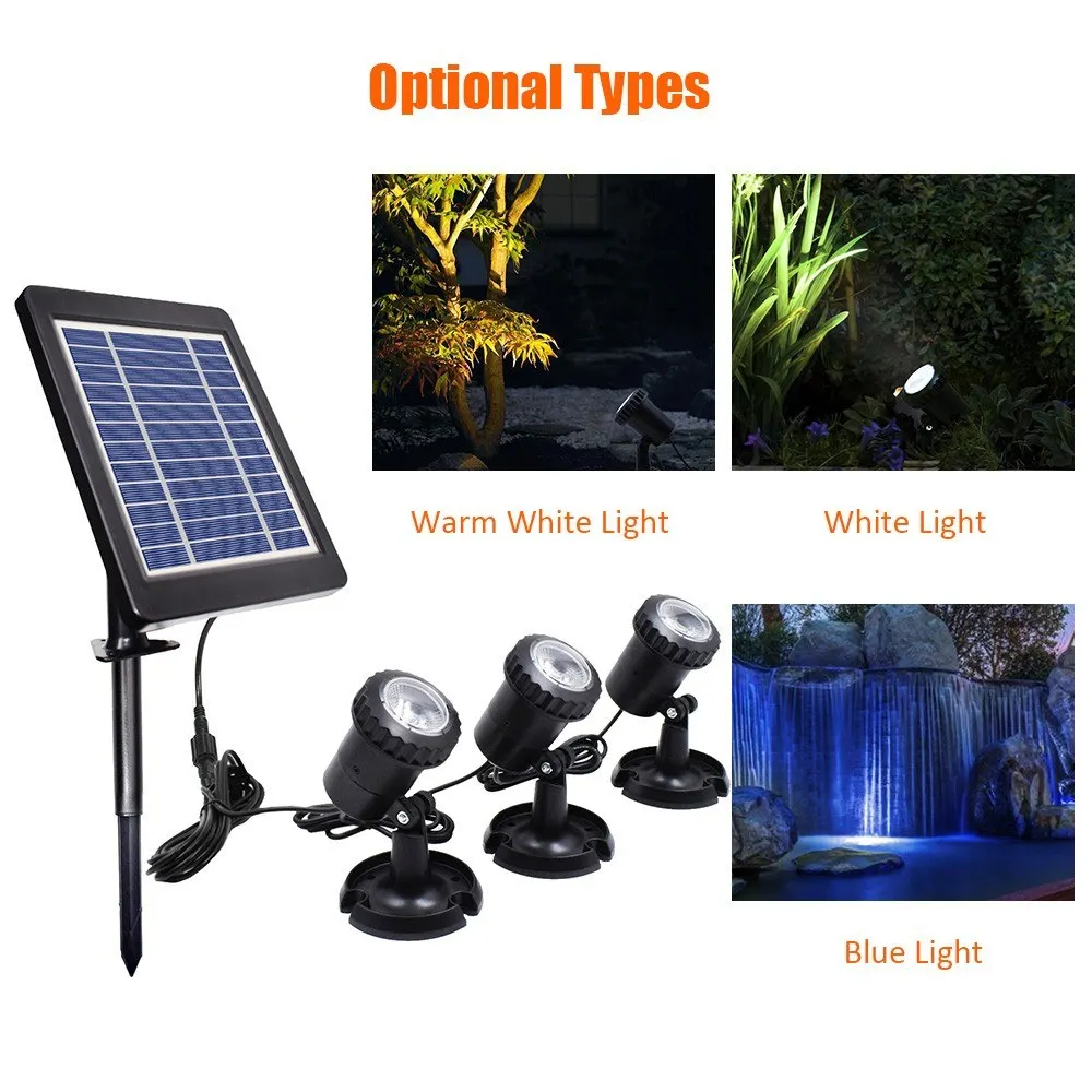 

Solar Powered Energy L-ED Underwater Diving Lamp Kit Set Sensitive Light Control Sensor Sensing Low/High Brightness 2 Adjustable