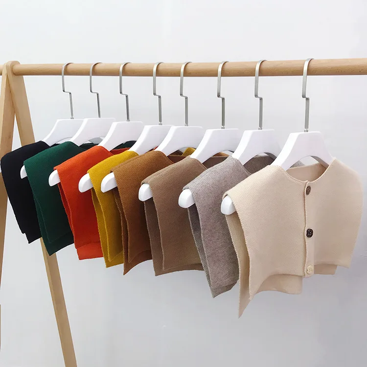 

Linbaiway Женская однотонная блузка на пуговицах с наплечным ремнем, искусственный воротник для свитера, блузки, наполовину съемный воротник ру...