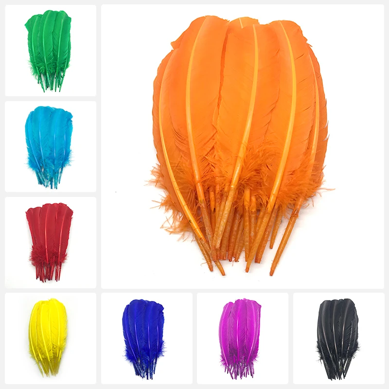 Горячая Распродажа 20 штук натуральный окрашенный 28-33 см перо индейки | Дом и сад