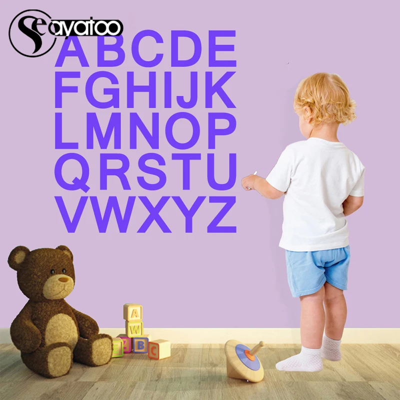 Виниловая наклейка на стену в виде английского алфавита 54x60 см|english alphabet|baby bedroomvinyl