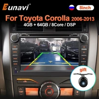 eunavi android 10 8 core car radio dvd player for toyota corolla 2007 2008 2009 2011 multimedia video audio head unit 2 din gps