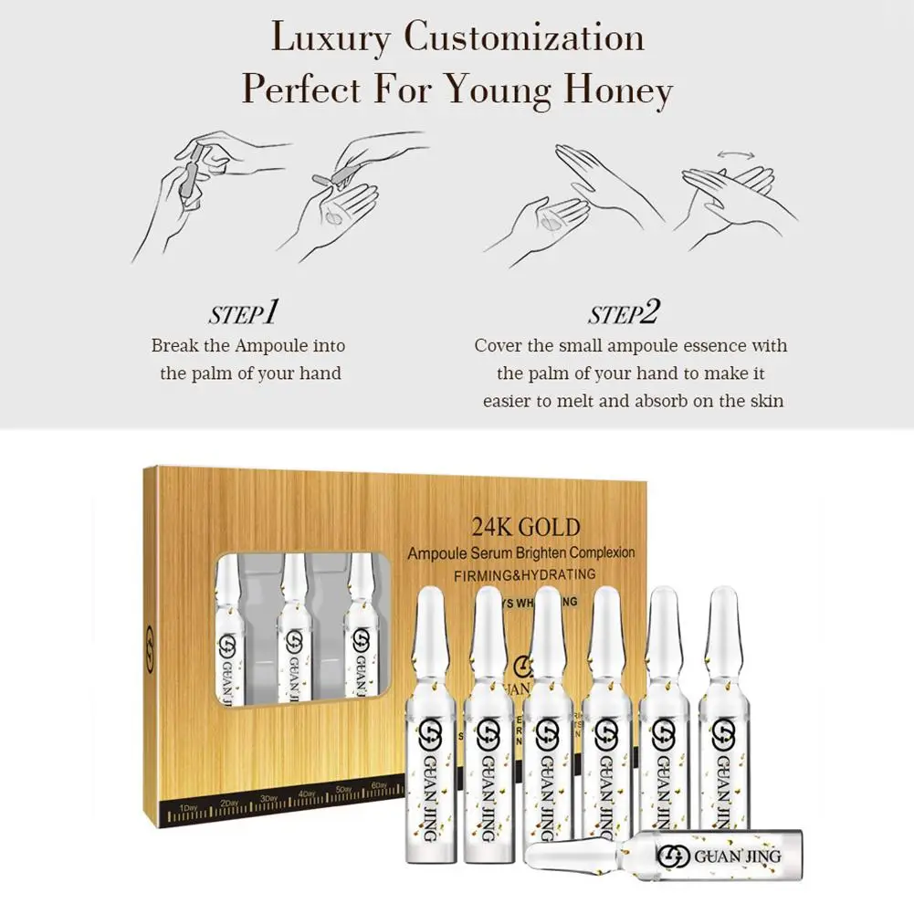 

24k Face Serum Hyaluronic Acid Serum Whitening Moisturizing Essence Cream Anti-aging Anti Wrinkle Fine Texture Skin Care