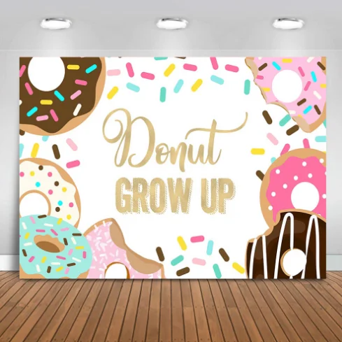 Виниловый фон для студийной фотосъемки с изображением пончиков конфетти хлеба