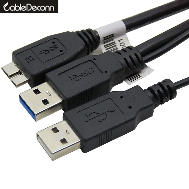Кабель Micro USB 3 0 для передачи данных двойной кабель мобильного жесткого диска с