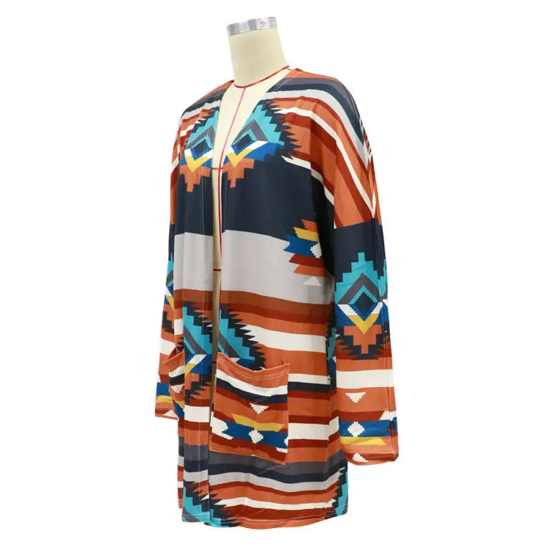 

Womens Ladies Autumn Long Sleeve Printing Coat Outwear Outdoor Casual Comfy NEW