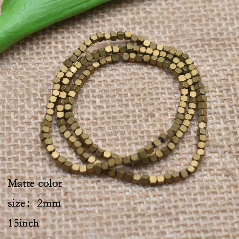 35-2mm matte 1,5 мм Цветные Квадратные бусины 274 шт Бусины из натурального камня гематит свободные Квадратные бусины для самостоятельного изготовления ювелирных изделий подарочные серьги - Цвет: 35-2mm matte