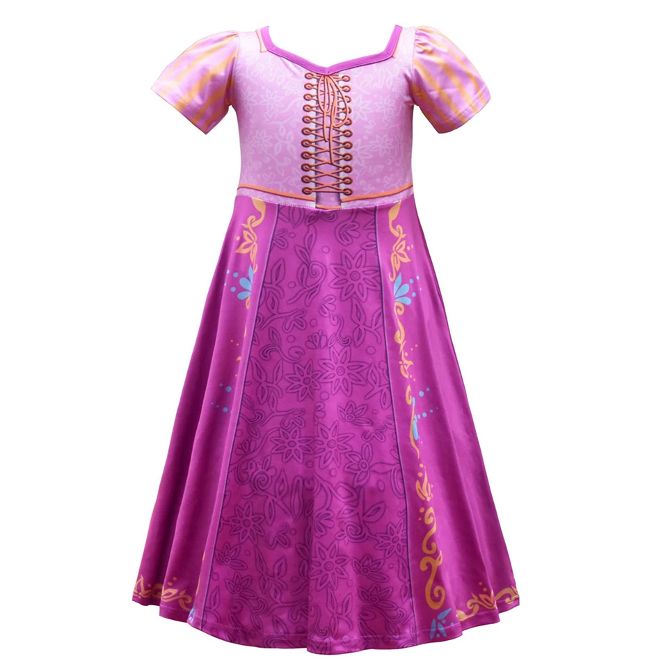 Волшебное длинное сказочное платье принцессы для девочек с объемным принтом