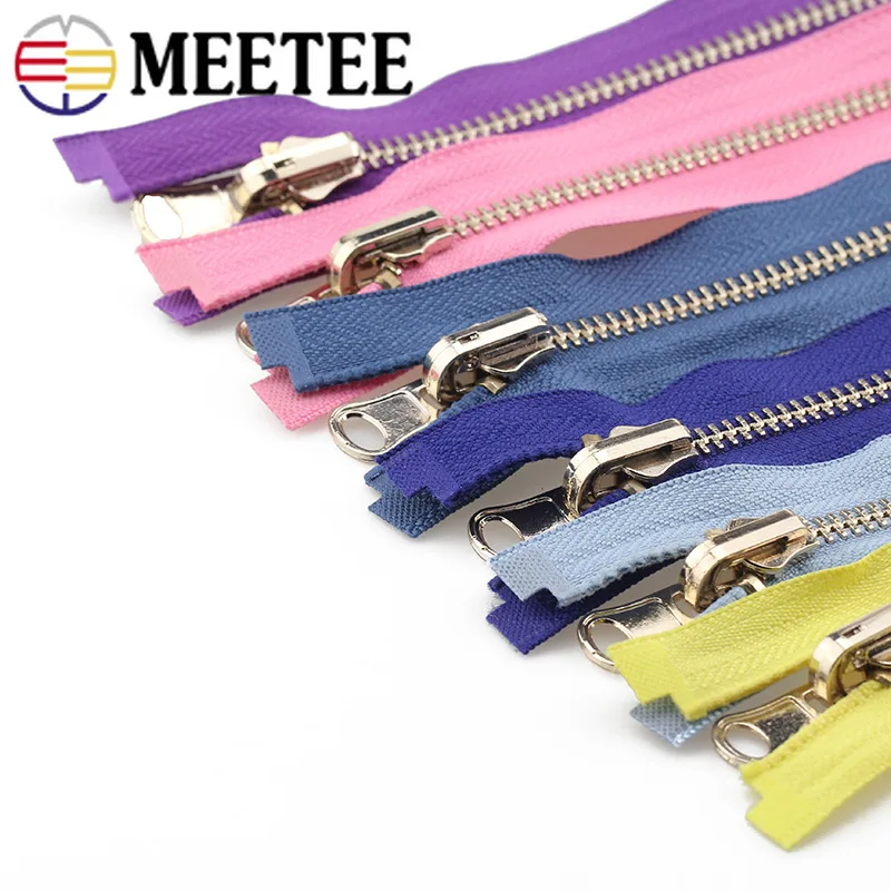 Meetee 2 шт. 60-150 см 5# металлическая вращающаяся застежка-молния с открытым концом для пуховика двусторонняя молния голова пошив одежды «сделай сам» Аксессуары