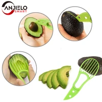 2pcs 3 in 1 multifunctional avocado cutter plastic knife peeler pitaya kiwi berry fruit slicer pulp flesh shea butter separator