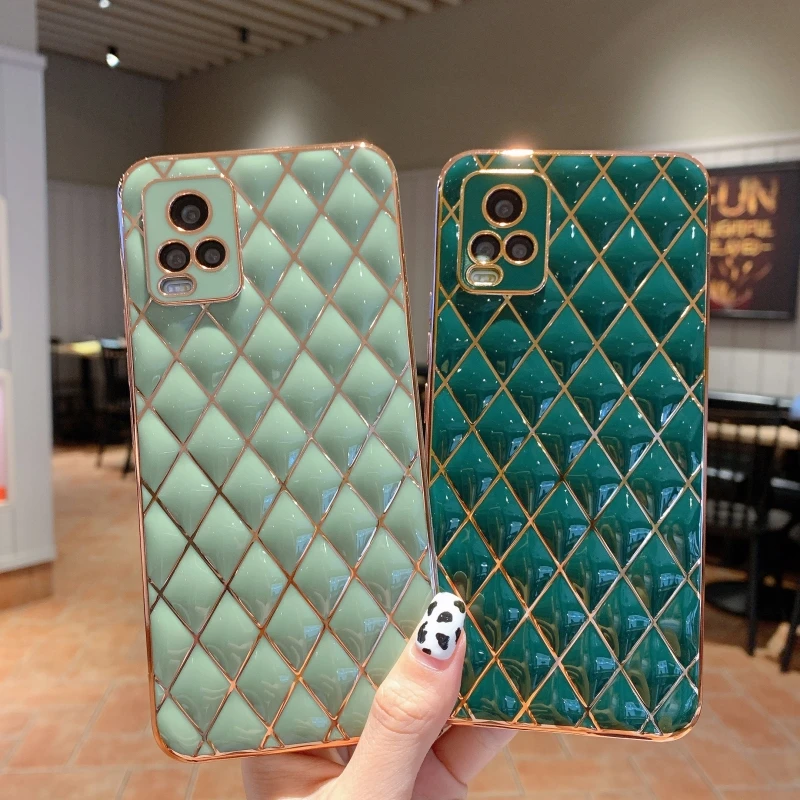 

For Vivo S7 S9 S6 X60 Lambskin Plating Shatter Resistant Screen Protection Mobile Phone Case