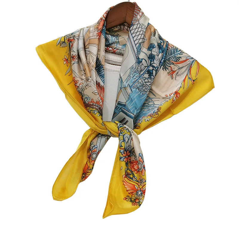 

Silk Scarf Women Shawls Wraps Fashion Small Hair Neck Hijabs Foulard Scarves Female Lady bufanda seda mujer echarpe ete soie