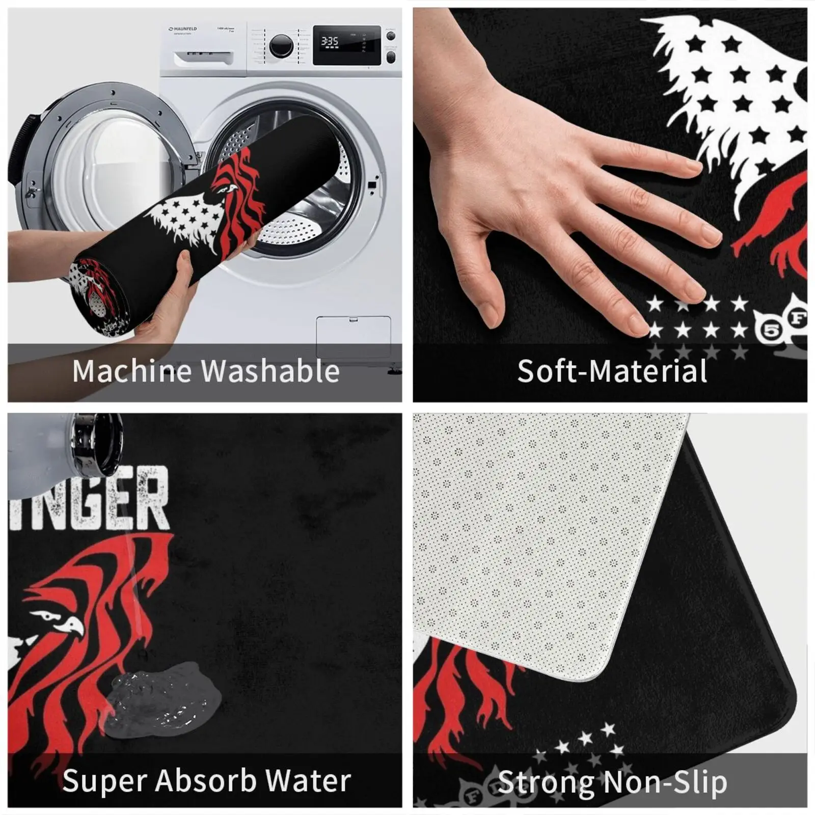 Подарочный коврик с пятипальцевым скелетом Death Punch мягкий пятью пальцами